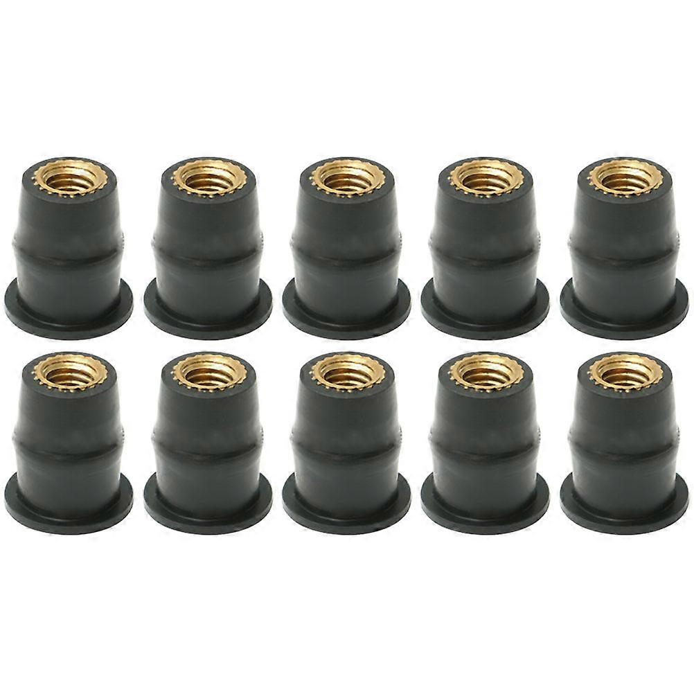 Motorcycle Rubber Well Nuts for Windscreen Replacement 10Pcs Black Set