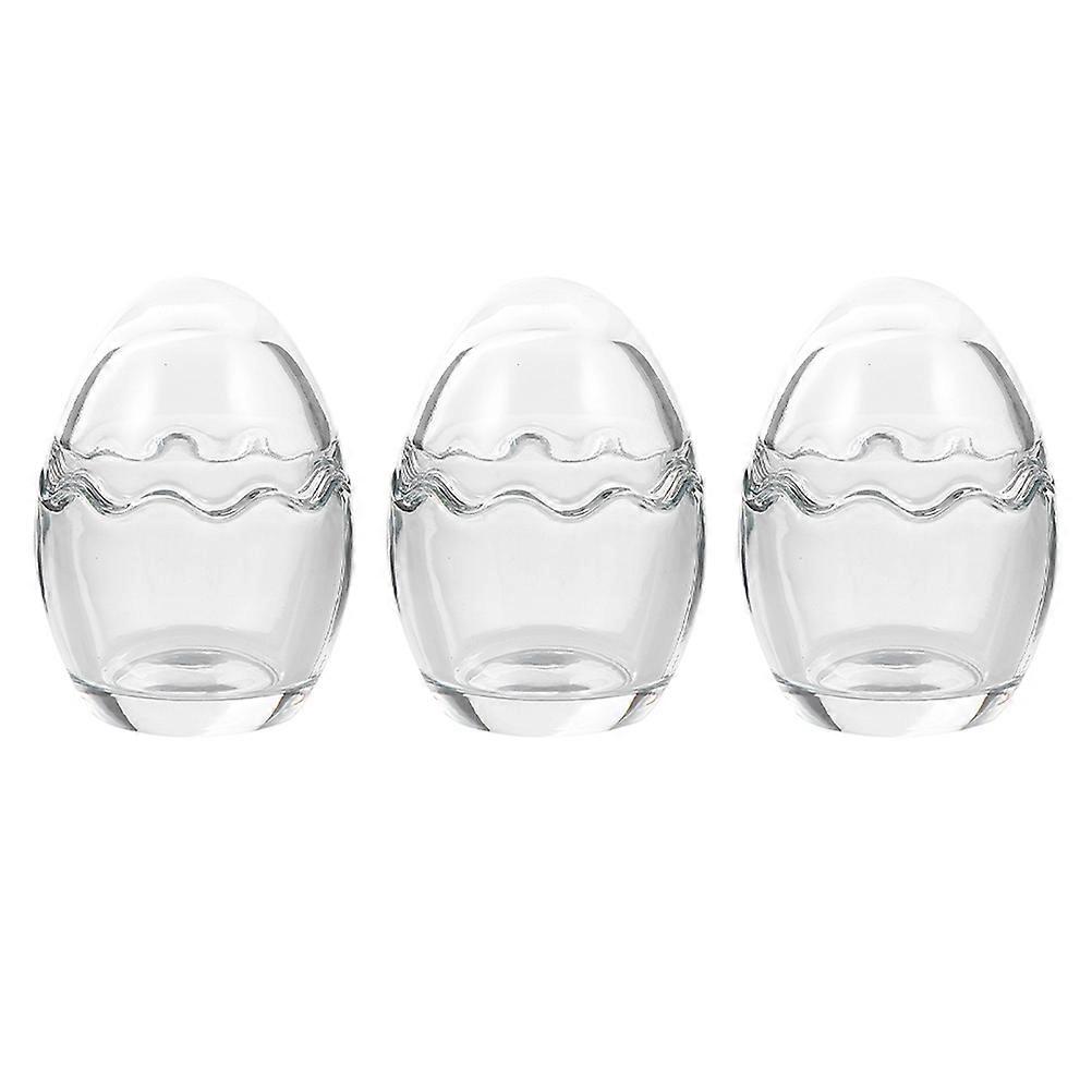 Transparent Glass Yogurt Cups for Baking 3Pcs Creative Eggshell Shape Pudding Cups