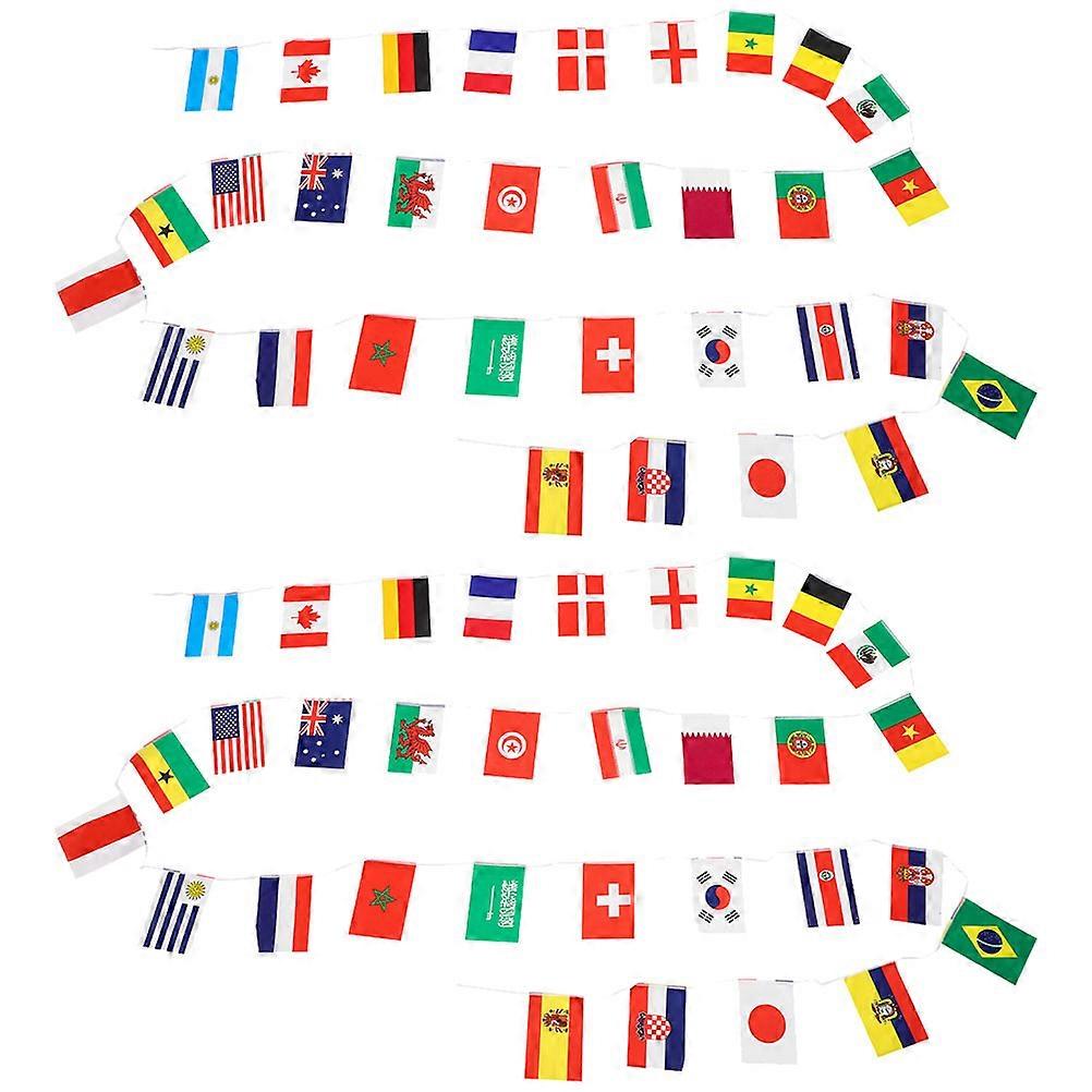 Flag Bunting 2Pcs Soccer Party String Flags for Decoration
