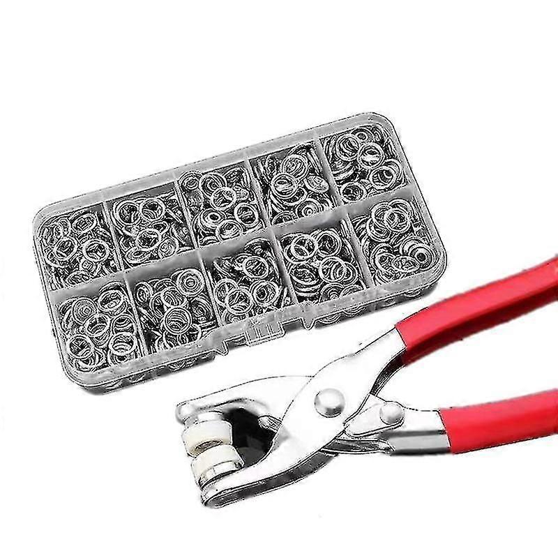 Push Buttons With Tools 100 Pcs 9.5 Mm Silver