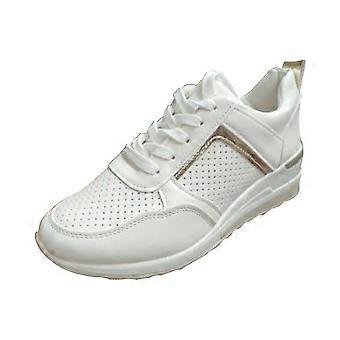 Sneaker für Damen, dicke Sohle, Absatz, lässige Schnürung, rutschfeste Sohle, Mesh-Sneaker, Damen-Sportschuhe, US: 7 (37)