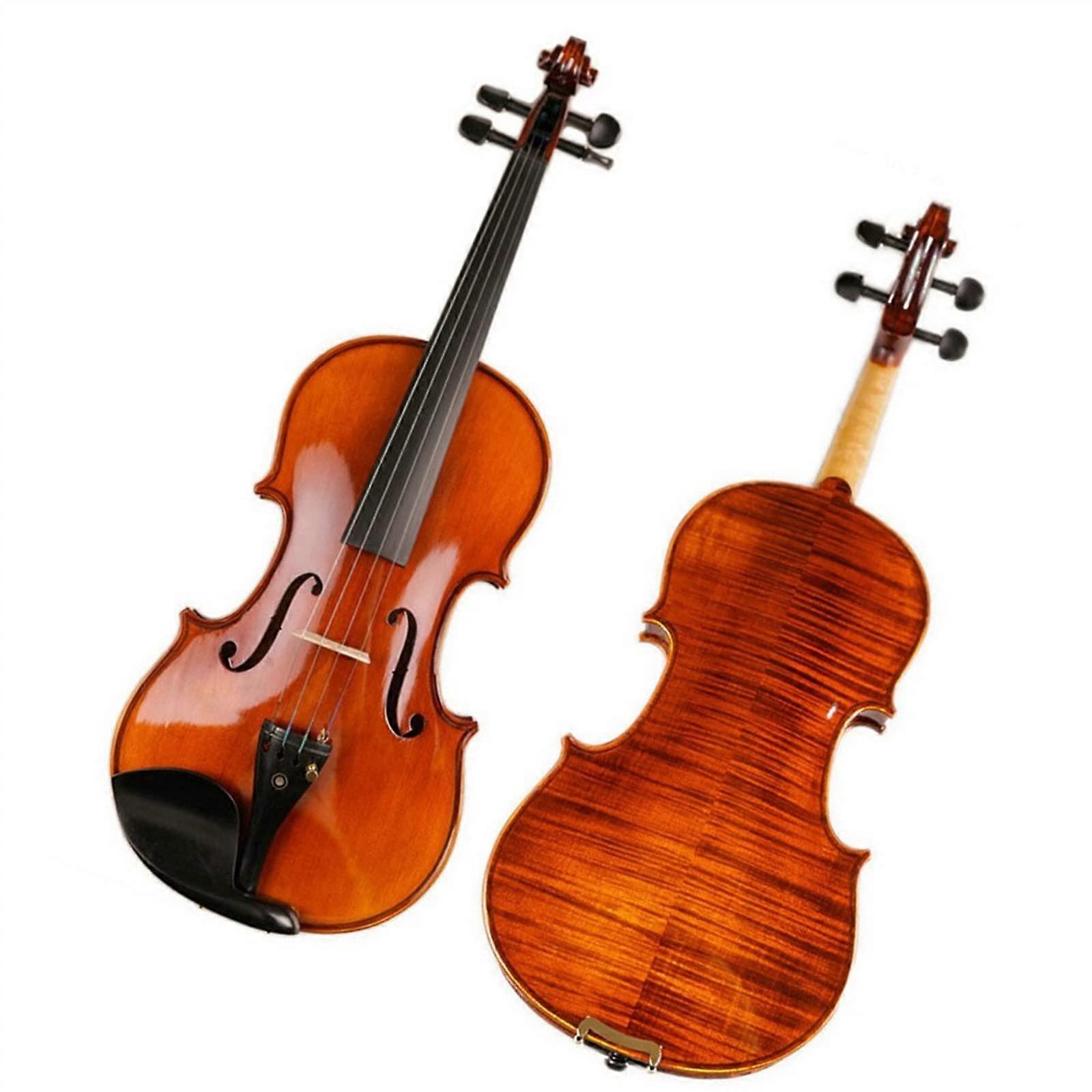 Handmade Student Violin 4/4 with Patterned Maple Back for Beginners Practice and Performance