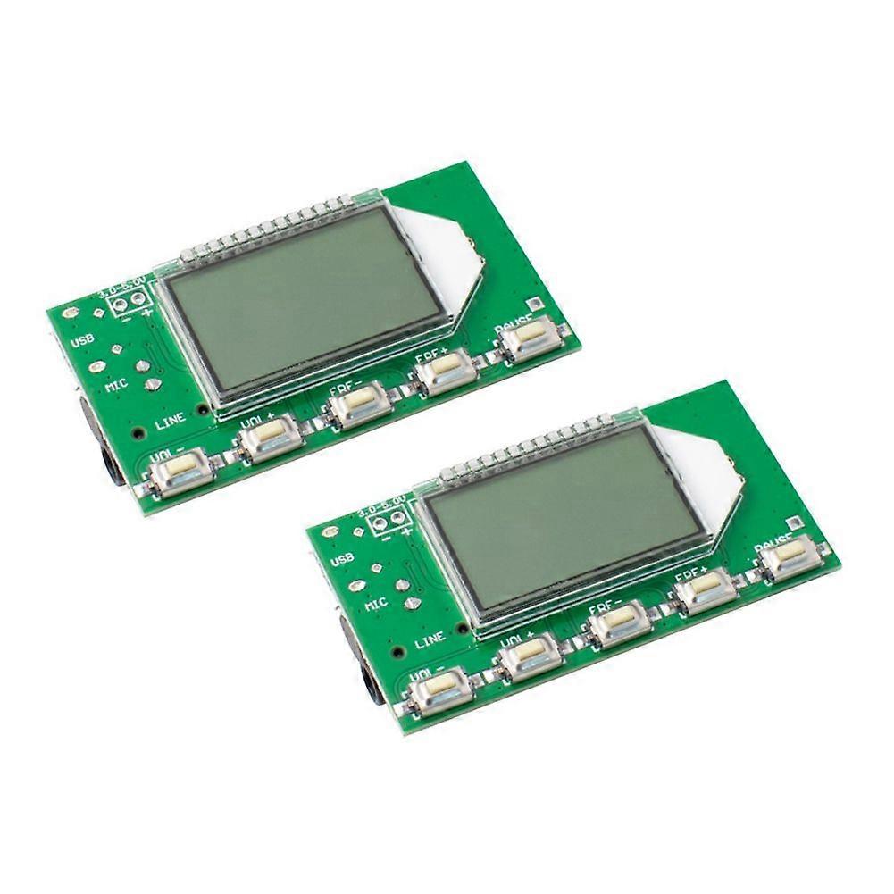 Digital FM Transmitter Module Stereo Wireless Microphone Board Frequency Modulation with LCD Display Line/USB/Mic Input