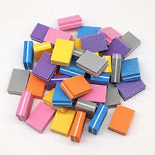 Double Sided Nail File Buffer Block for Smooth Nail Finishing, 5pcs Random Color Compact Set