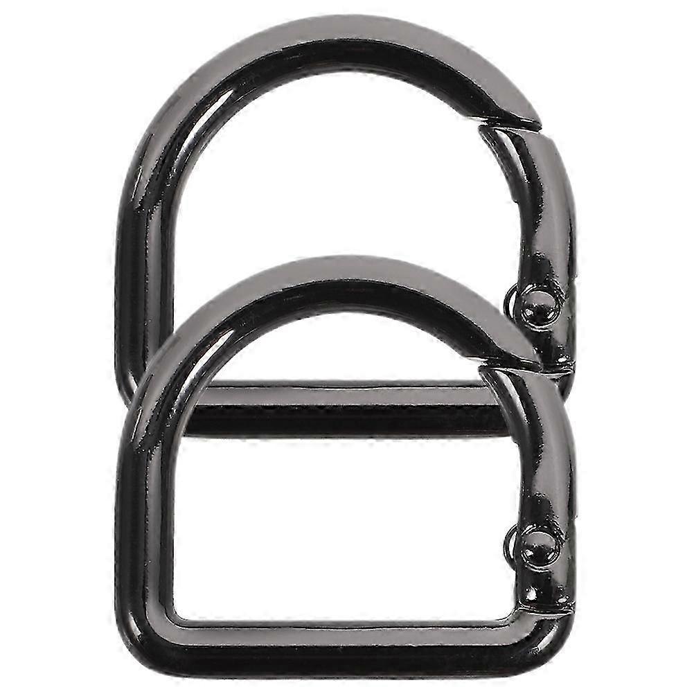 2Pcs D Shape Metal Spring Clasp Snap Clip Hook Keyring Buckles Replacement