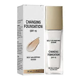 Color Changing Foundation SPF 15, Temperature-Activated Self-Adjusting Shade Liquid Foundation, Hydrating Long-Lasting Flawless Finish Makeup