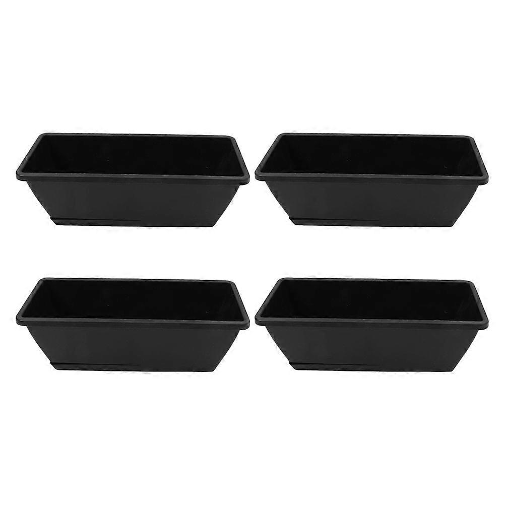 Window Box Planter Rectangular Flower Pot for Vegetable Growing 4Pcs Home Use