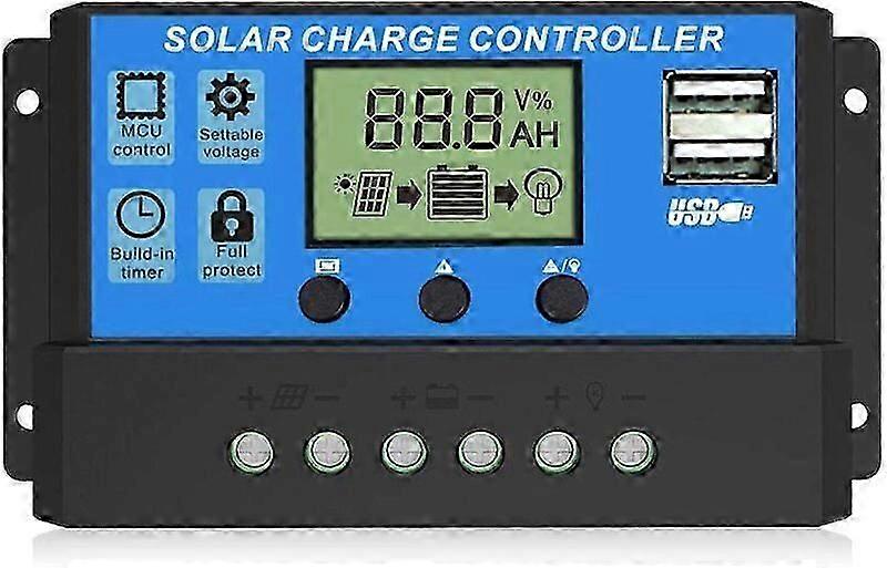 Solar battery controller charger, 10A, with LCD display