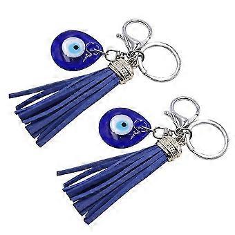Evil Eye Keychain Pendant Blue for Decoration 2Pcs Style Key Ornament