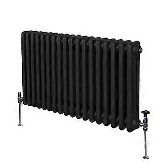 Traditional 3 Column Radiator 600mm x 832mm Modern Central Heating Heater Matt Black Carbon Steel