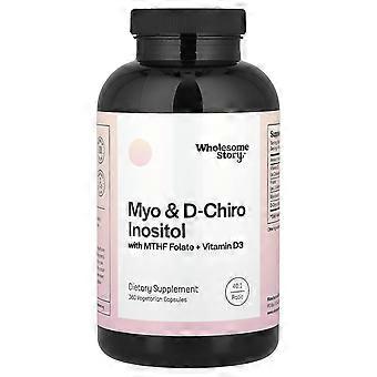Wholesome Story, Myo & D-Chiro Inositol with MTHF Folate + Vitamin D3, 360 Vegetarian Capsules