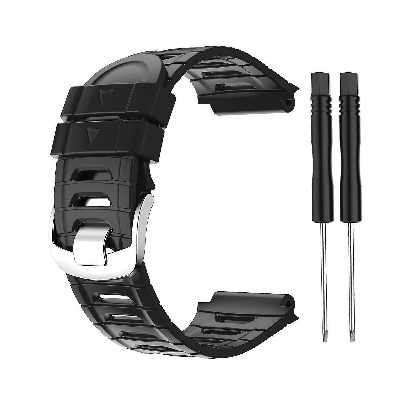 Black Silicone Watch Band Replacement Strap for Garmin Forerunner 920XT