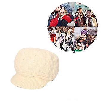 Dame Strikket Lue Strikket Visir Lue Hatter Beret Cap Varme Skiluer For Vinteren