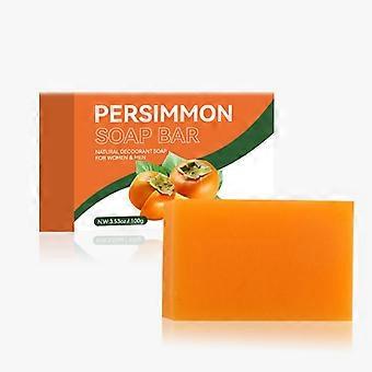 Deodoriserende Persimmonsæbe 100g, Naturlig Persimmonekstrakt Kropsvask, Lugtkontrol & Fugtighedscreme til Moden Hud, Mild til Mænd & Kvinder
