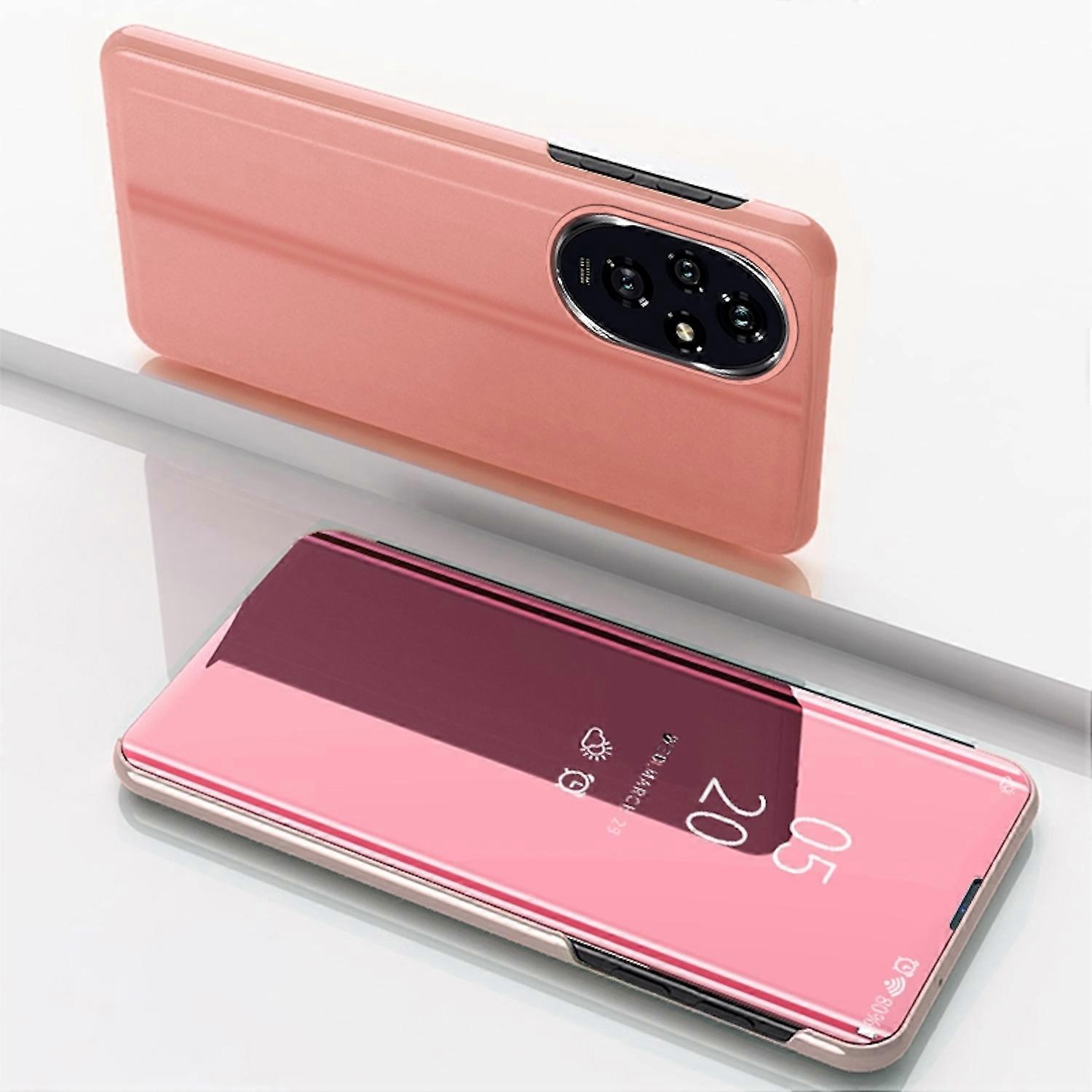 For Honor 200 Pro View Mirror Phone Smart Cover Wake Up Function Case Pink