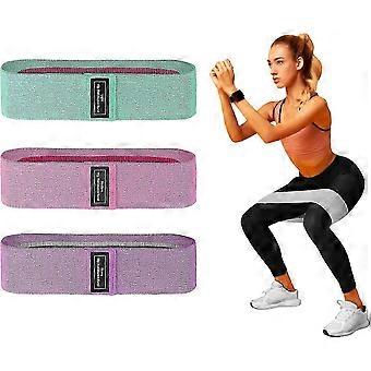 XYCY-Stoff-Widerstandsbänder-Set (3er-Pack), Fitnessbänder für das Po-Training, 3 verschiedene Pilates-Bänder mit unterschiedlichem Widerstand