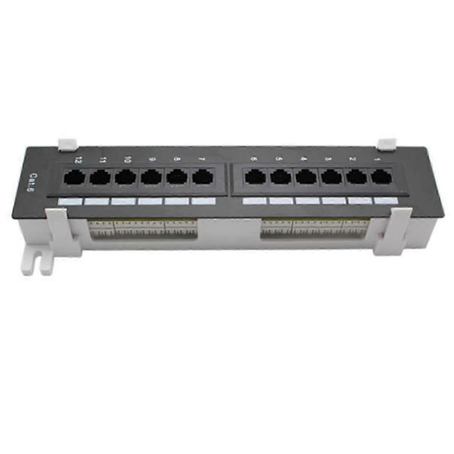 12 Port CAT6 Patch Panel RJ45 Networking Wall Mount Rack