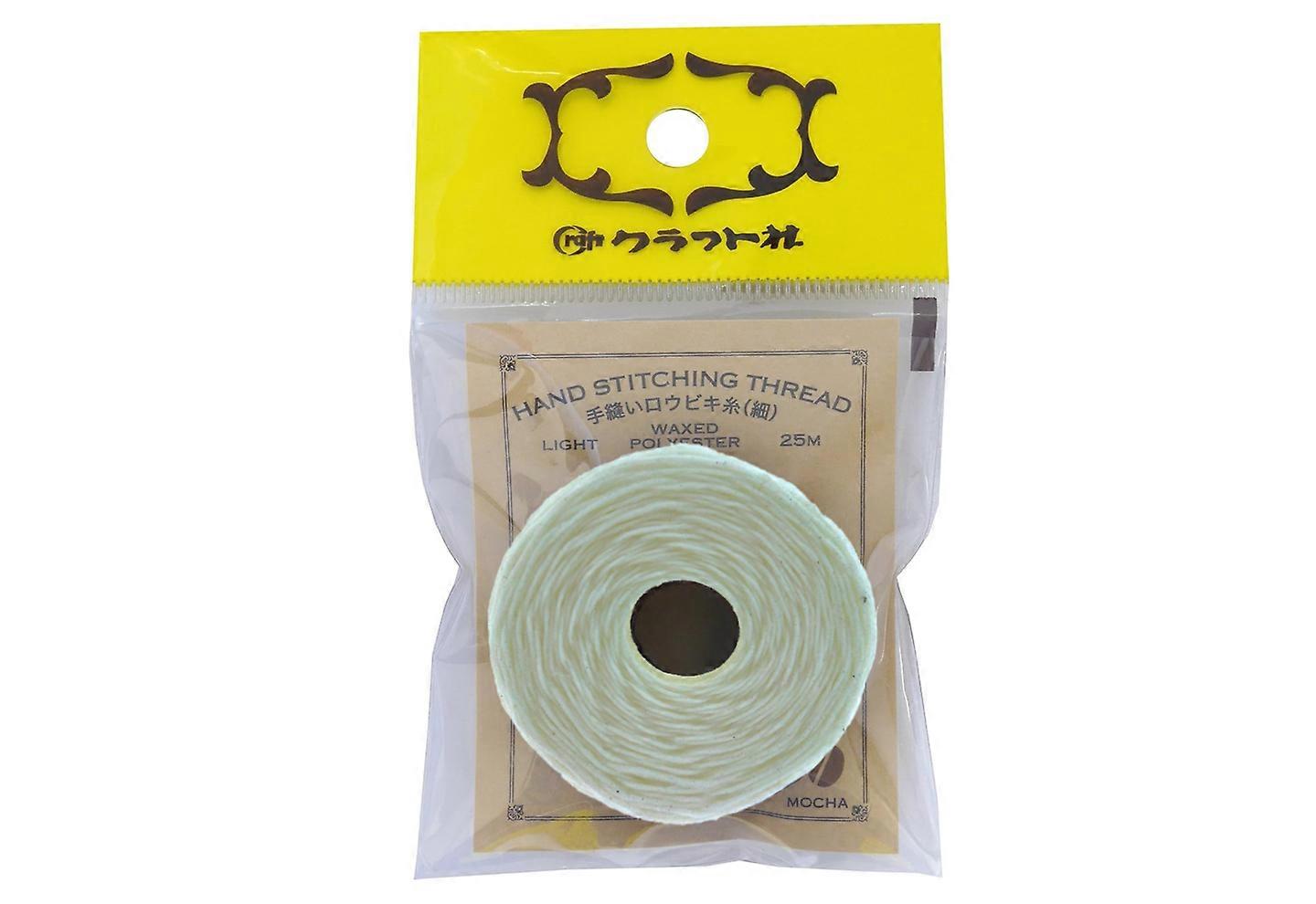Craft Sha Leathercraft Waxed Polyester Stitching Leather Thread 20/6 White 25m