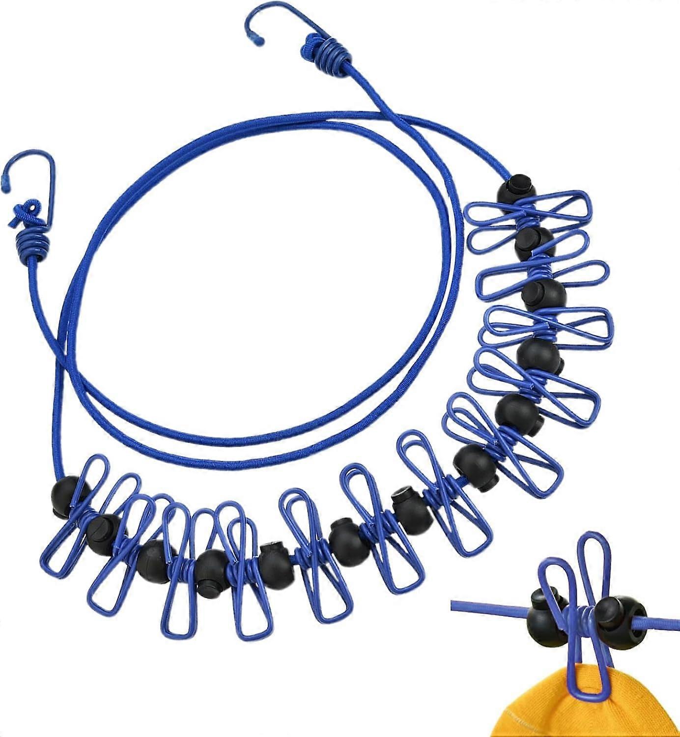Travel clothesline, wind-resistant, elastic clothesline with windproof