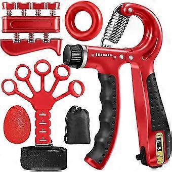 Greppstyrketräningssats (5-pack) Justerbart motstånd Handgripare, Fingertränare, Handförlängningstränare, Stressboll och Underarmsträning