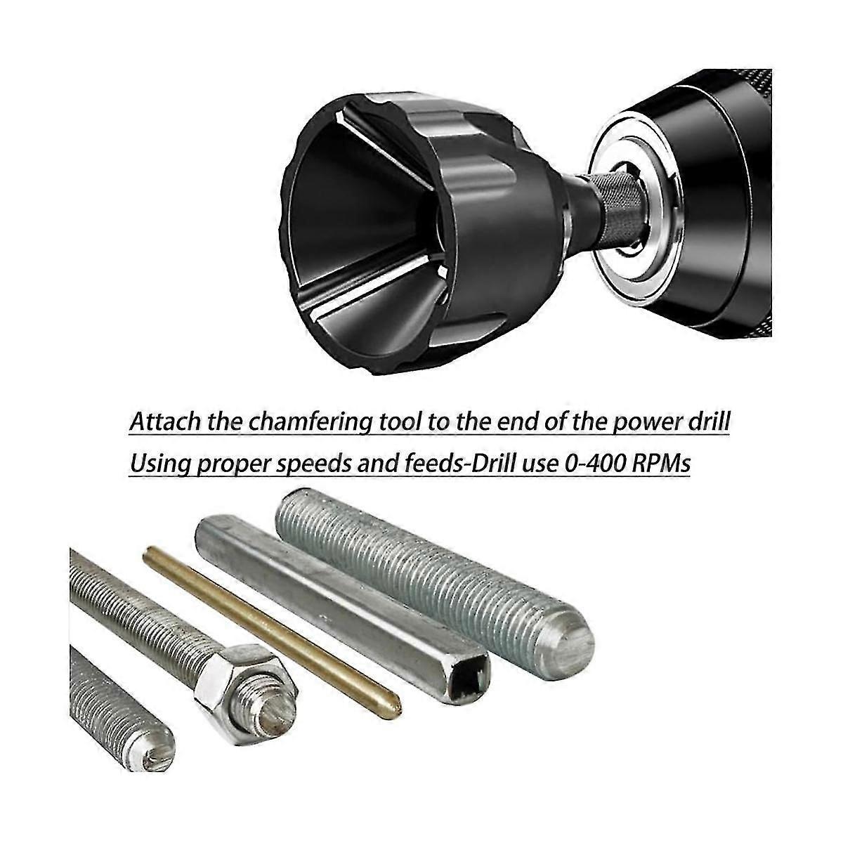 Hex- Deburring External Chamfer Tool,Quick Release Deburring Chamfering Drill Bit Bolt Deburring To