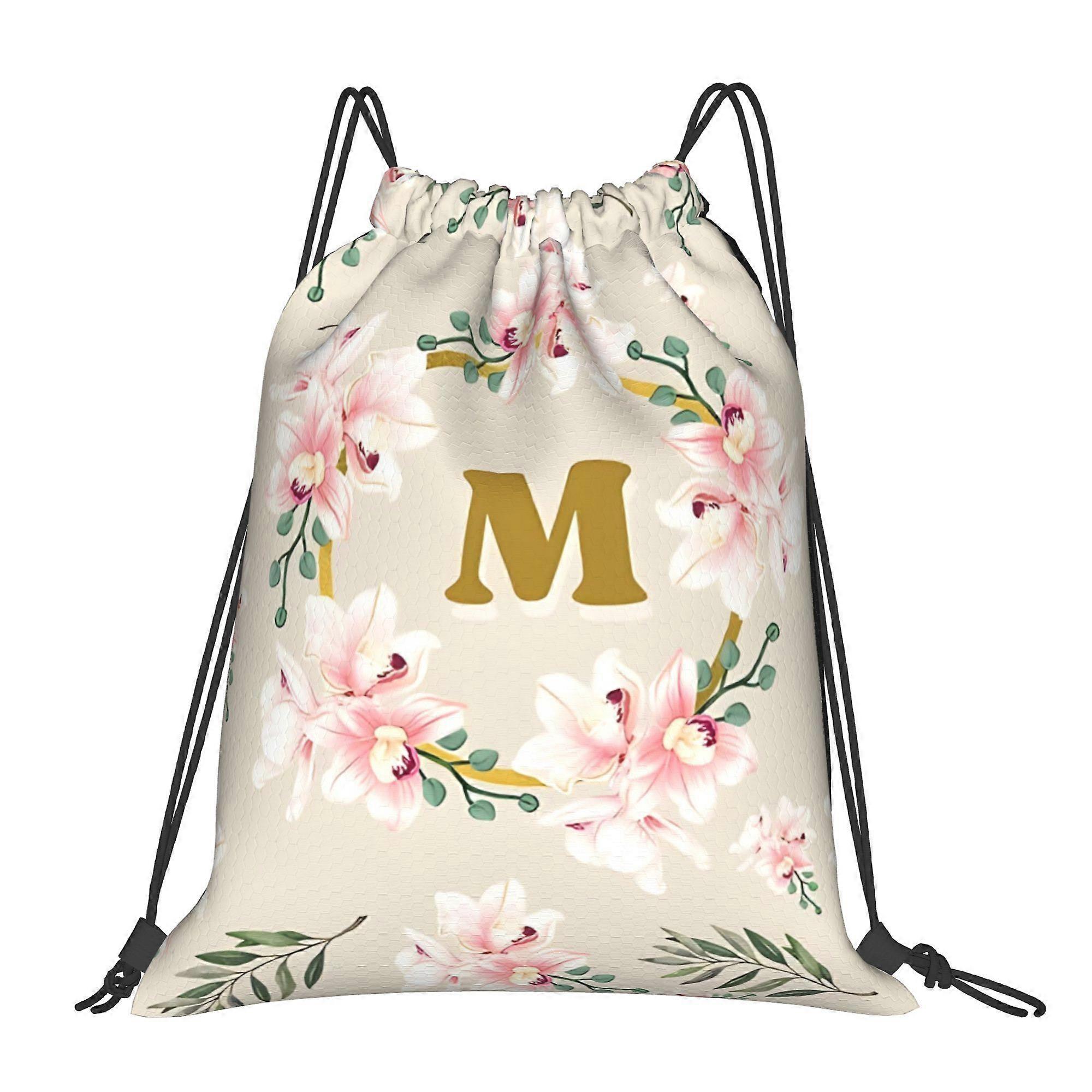 1pc M Flower Pattern Drawstring Bag-Cqazw