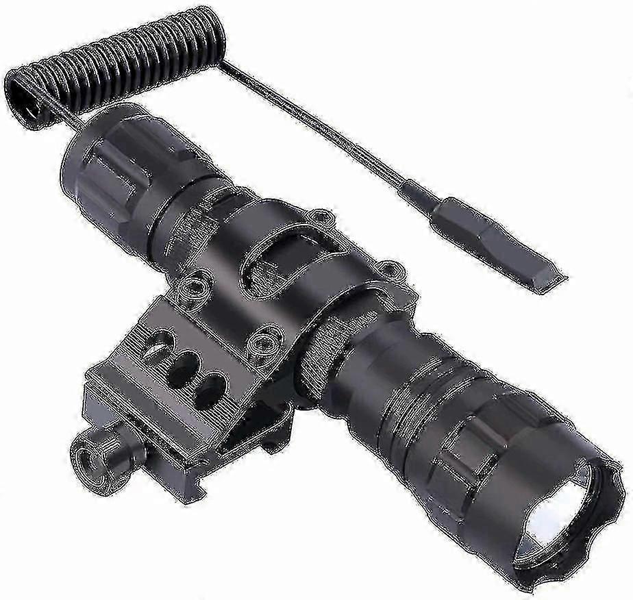 Tactical LED Flashlight with Single Mode and Side Offset Ring, 45 Mounting Rail Included