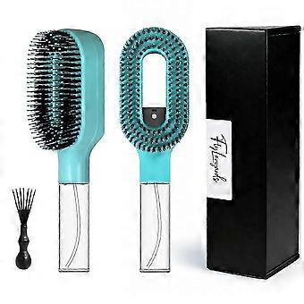 Hair Brush With Water Spray,2-In-1 Manual Non-Electric Detangler Hair Brush With Built-In Mister Spray, Wet & Dry Detangling Brush For Curly-xxy