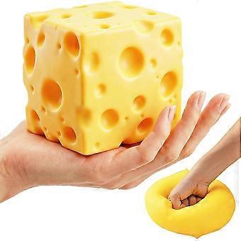 Cheese Squishy Toy 10cm Giant Soft TPR Stress Relief Squeeze for Kids and Adults Fidget Fun