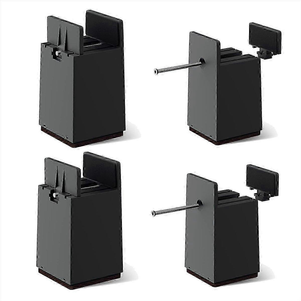 Bed Risers,4 Inch Adjustable Desk Riser Blocks with Screw Clamp 4 Pcs