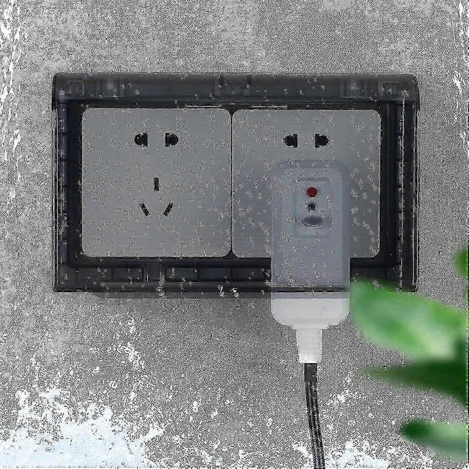 Black Socket Protector Weatherproof Outdoor Plug Cover 2 Speed
