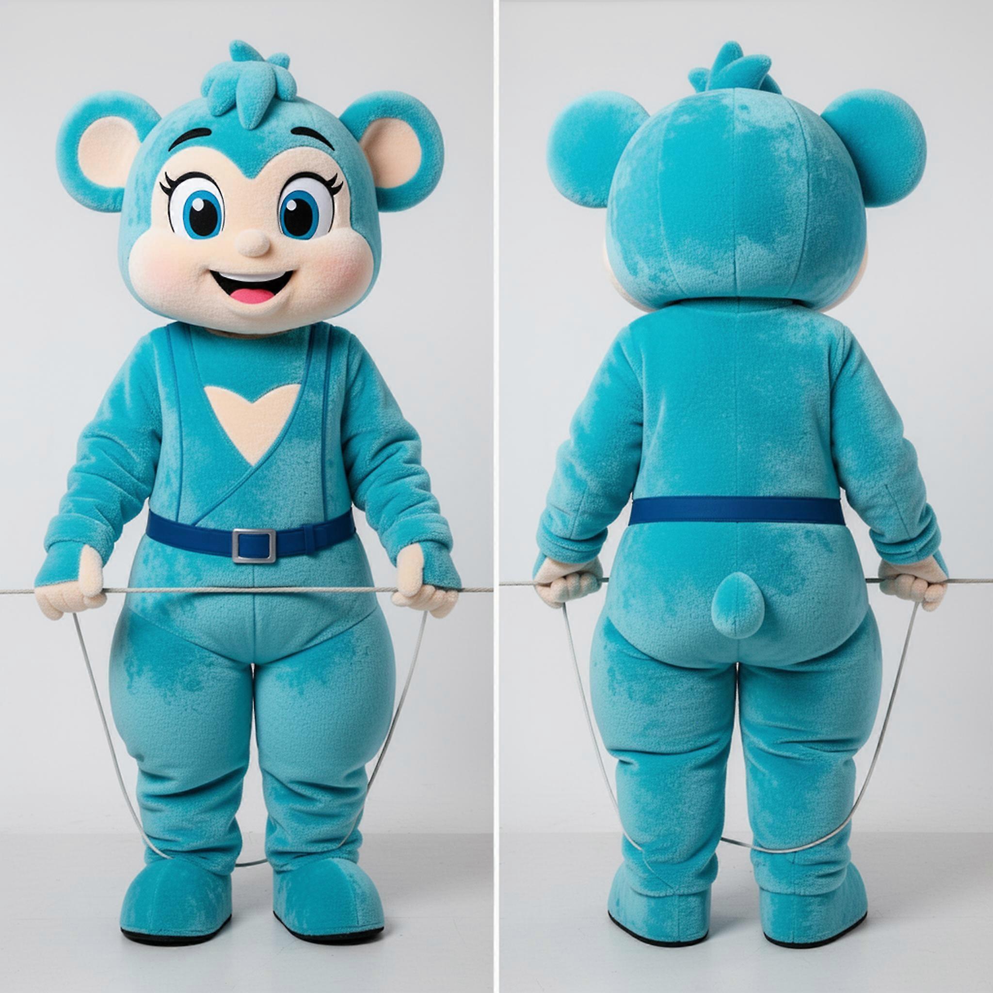 MASTICOT Cyan Playful Tightrope Walker Mascot
