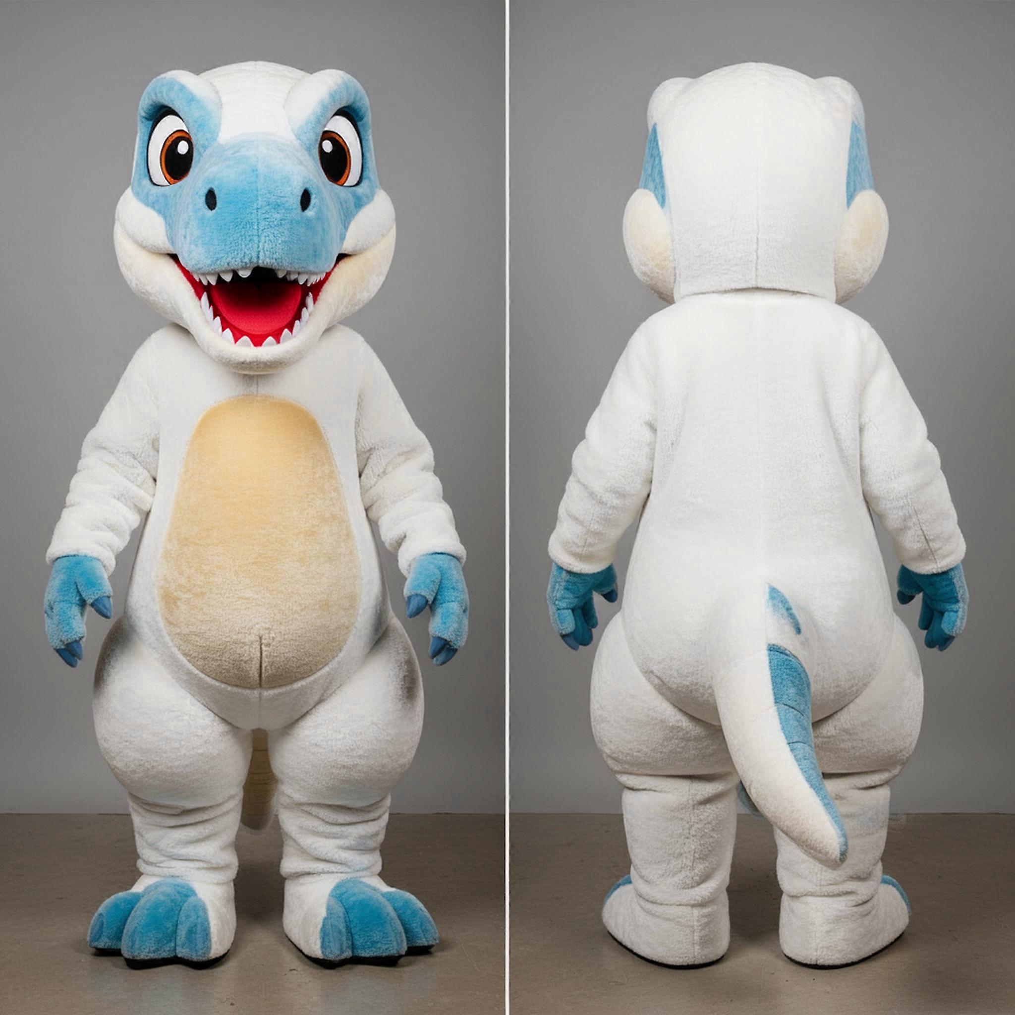 MASTICOT Ivory Cartoon Deinonychus Mascot