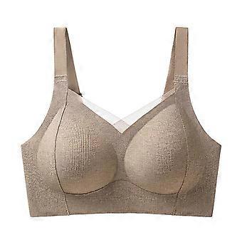 Women Seamless Wireless Anti Sagging Push Up Abc Cup Side Fat Gathering Bra