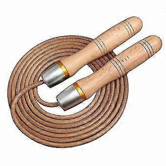 Premium Leather Jump Rope Featuring Durable Hardwood Handles, Stainless Steel Parts for Longevity, Adjustable Length for Custom Fit 26-27
