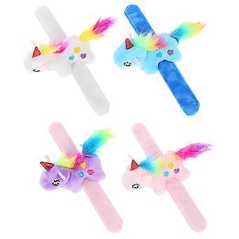 Pulsera de peluche de unicornio con bofetada, pulsera de peluche con forma de animal para jugar, 12 unidades.