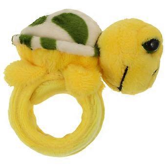 Pulsera de peluche amarilla con forma de tortuga para muñeca, decorativa, paquete de 2 unidades