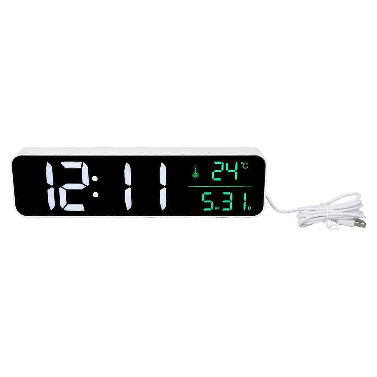 LED Music Alarm Clock with Daylight Saving, Countdown Timer, Wall-Mount Design