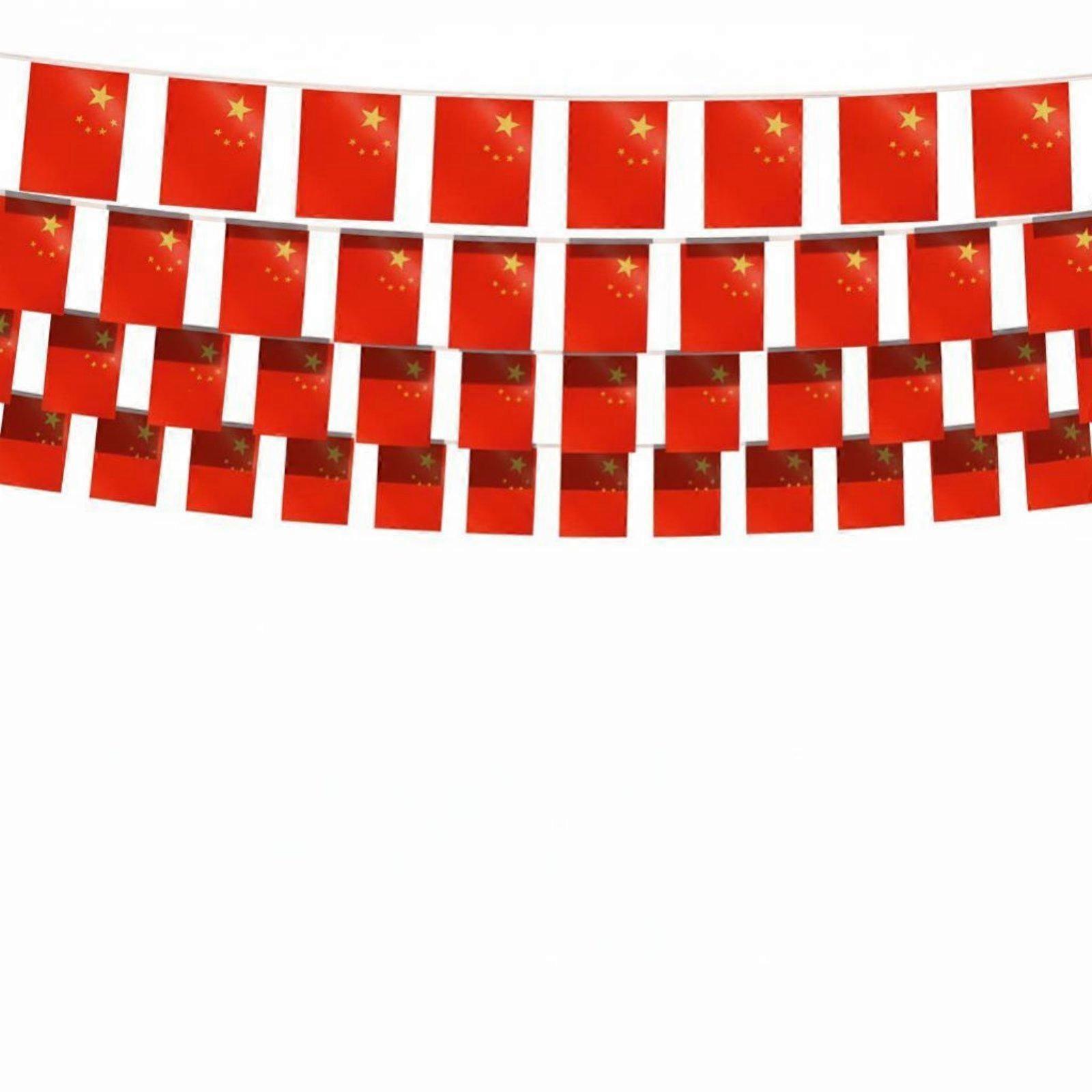 Patriotic Day Bunting, Red Flag Banner, Polyester String Flags, Scene Decor