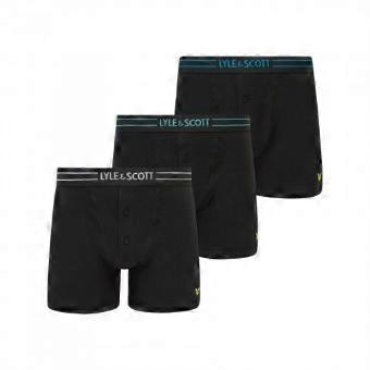 Lyle & Scott Mens Lewis Button Fly Boxer Shorts (Pack of 3)