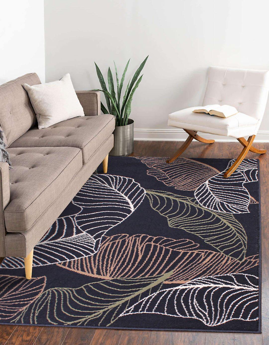 Designer Poly Autumn Navy  Rectangle Rugs Funky Rugs