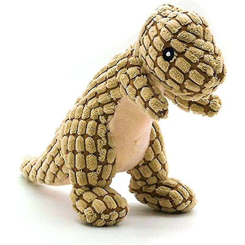 3511cm Dinosaur Plush Dog Chew Toy For Puppies Small Medium Dogs (brown)