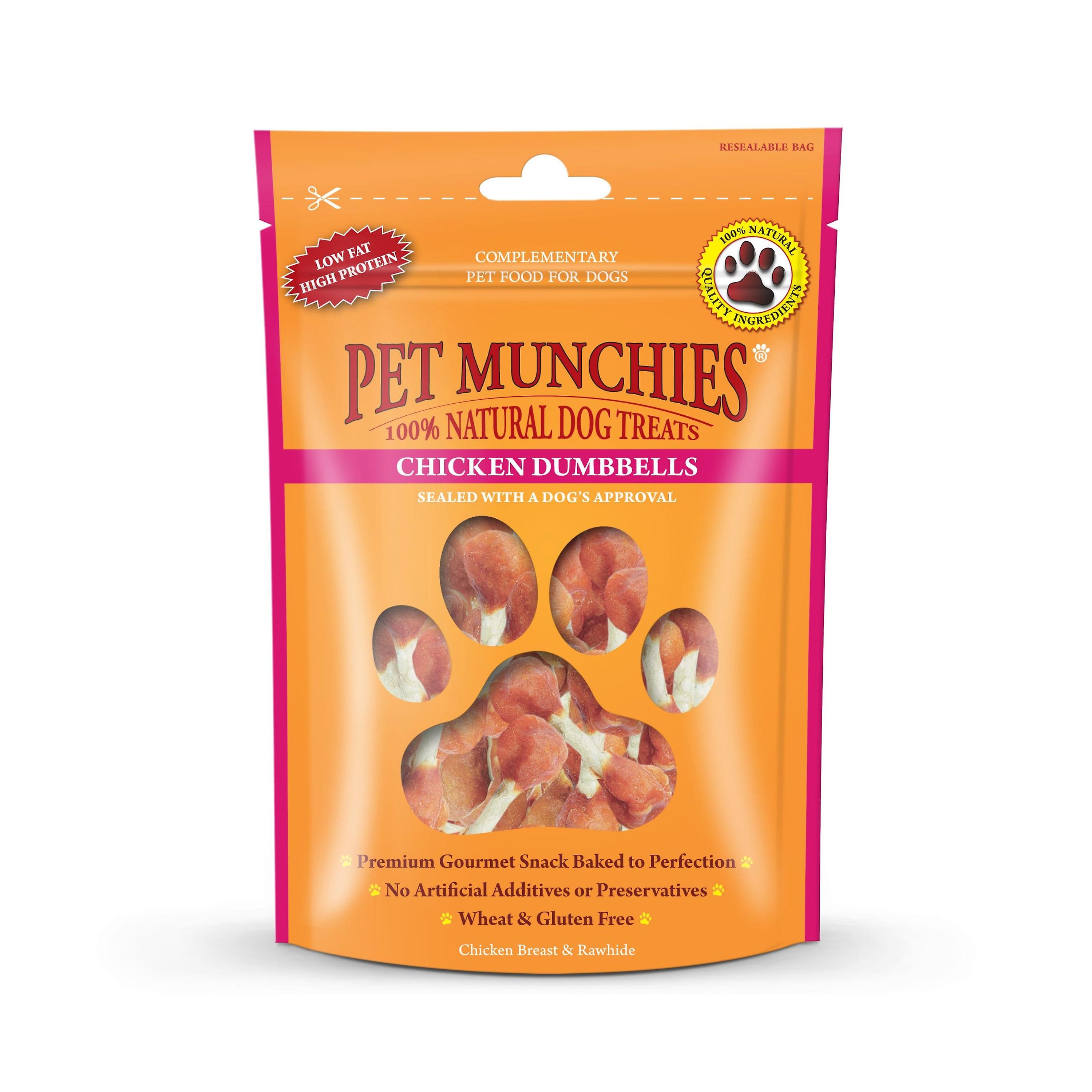Pet Munchies Chicken Breast Rawhide Dumbbells, pack of 8