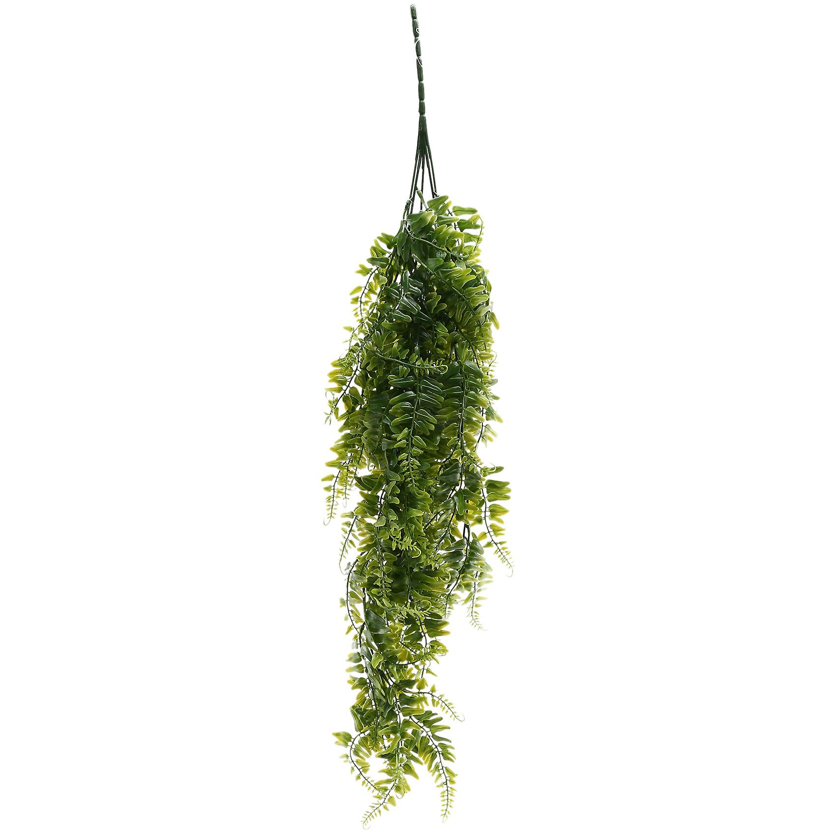 2 Pcs Artificial Hanging Ferns Plants Vine Ivy Boston Fern Hanging Plant Outdoor UV Resistant Plast