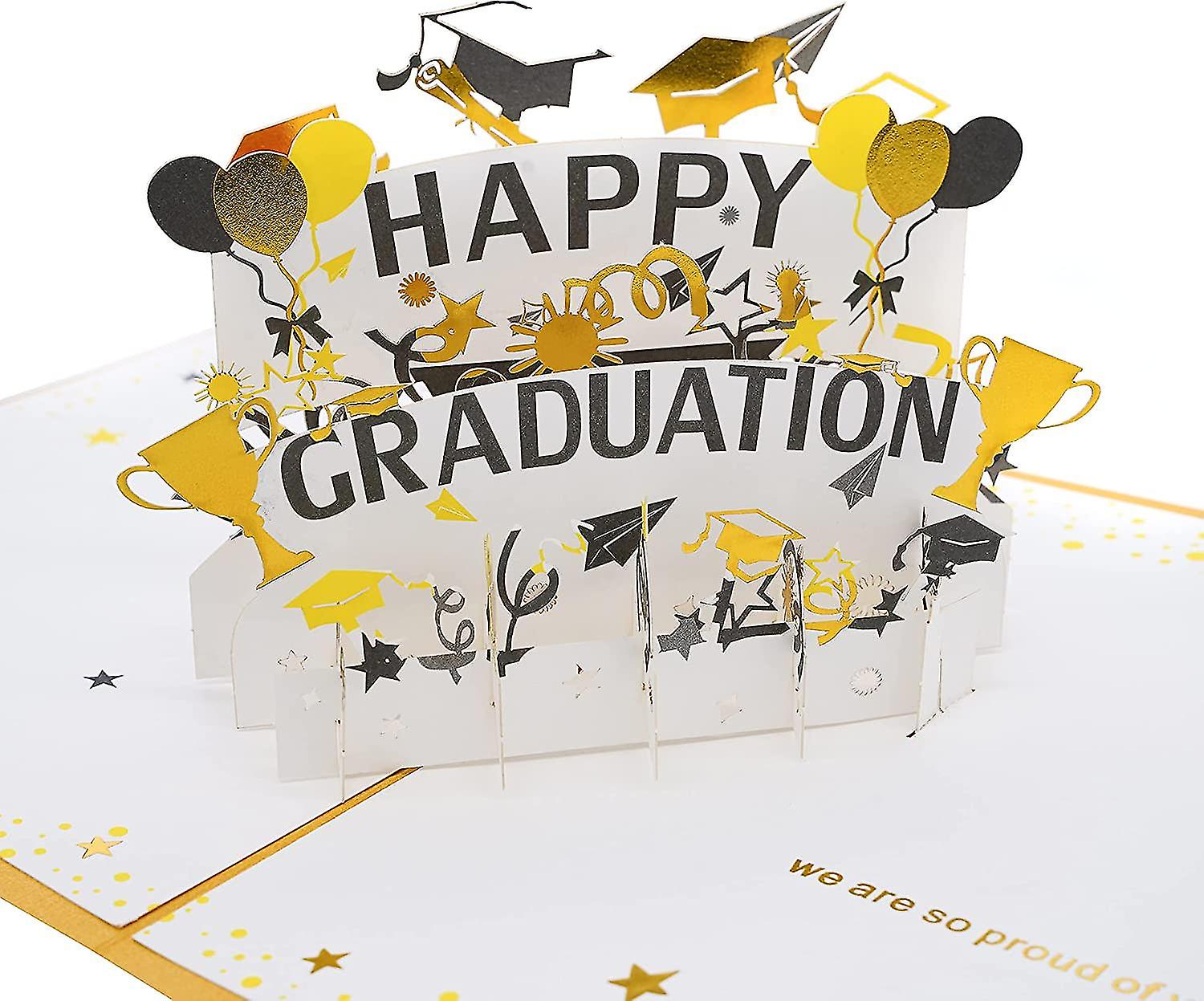 Graduation Pop Up Card, Handcrafted 3d Greeting Card, Happy Graduation Celebration Preschool