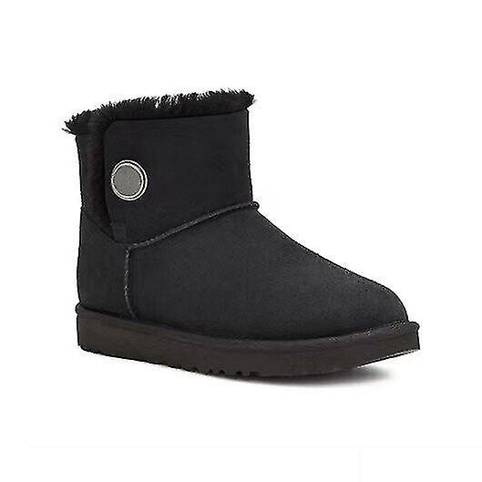 Bayan Botları Tek Düğmeli Su Geçirmez Kış Sıcak Kar Botları Kar Ayakkabıları