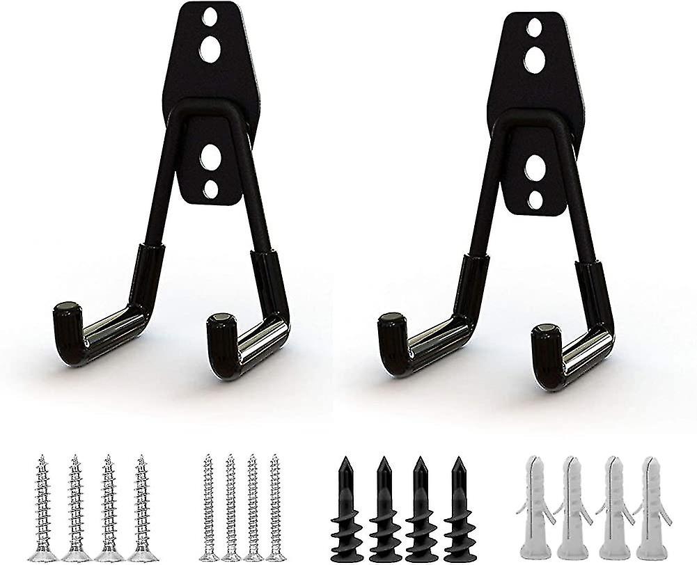2 Pieces Garage Storage Utility Double Hooks,wall Mount Garage Storage