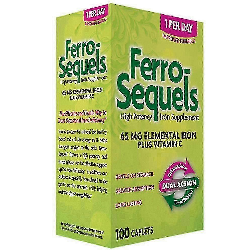 Ferro-sequels High Potency Iron Supplement, Caplets, 100 Ea
