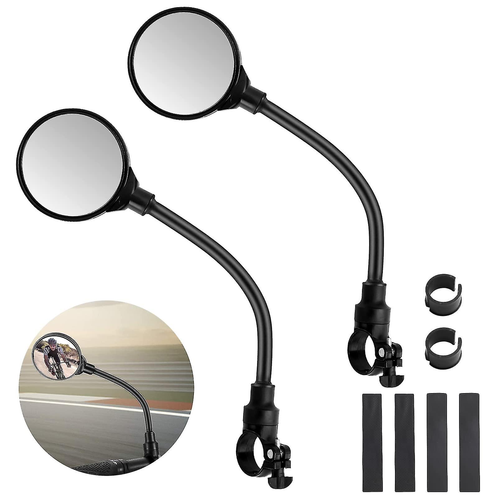 Bicycle Mirror for Handlebars - 2 Pieces Bicycle Wide-angle Rear-view Mirror, Safe Mirror 3D - 360 Adjustable and Rotatable Bicycle Mirror - Bicycle