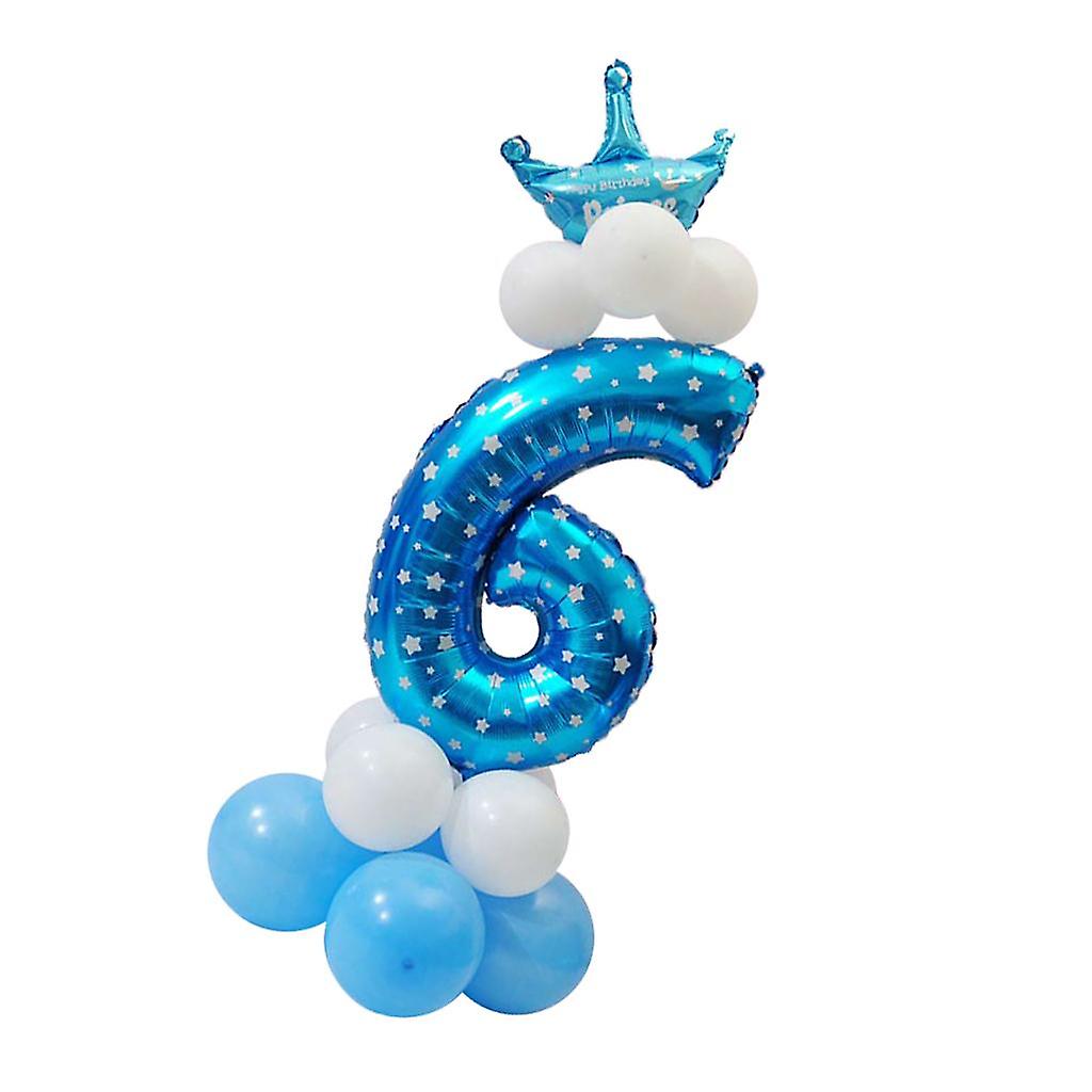 All Number Crown Balloons Column Set Happy Birthday Party Decor Number 1